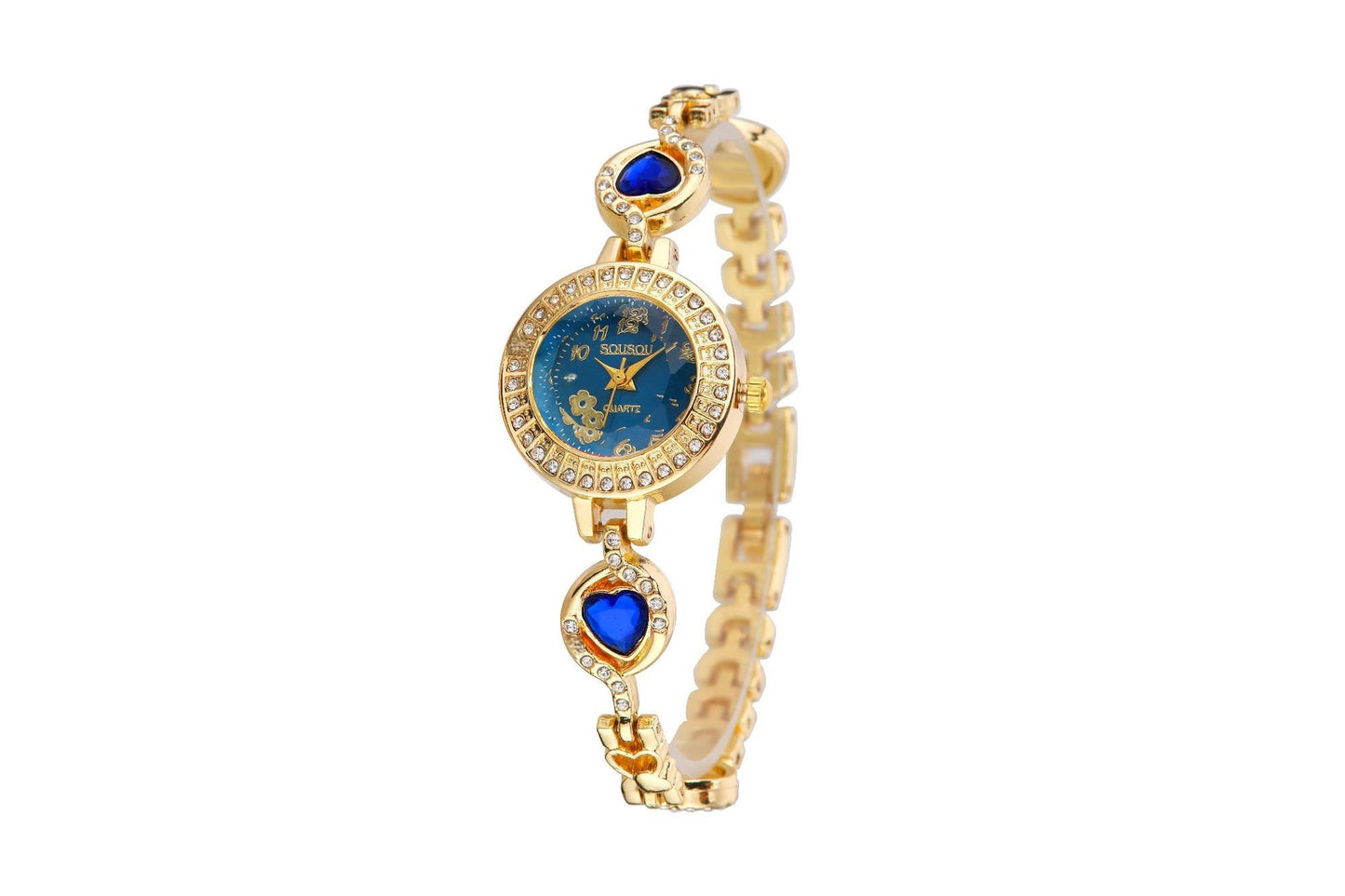 Women's Quartz Watch With Stainless Steel Strap And Buckle, Featuring Tempered Glass Mirror And Pointer Display
