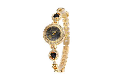 Women's Quartz Watch With Stainless Steel Strap And Buckle, Featuring Tempered Glass Mirror And Pointer Display