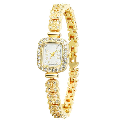 Women’s Quartz Watch With Stainless Steel Strap And Buckle, Featuring Tempered Glass Mirror And Pointer+Number Display