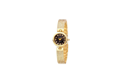 Women's Quartz Watch With Stainless Steel Strap And Buckle, Featuring Tempered Glass Mirror And Pointer Display