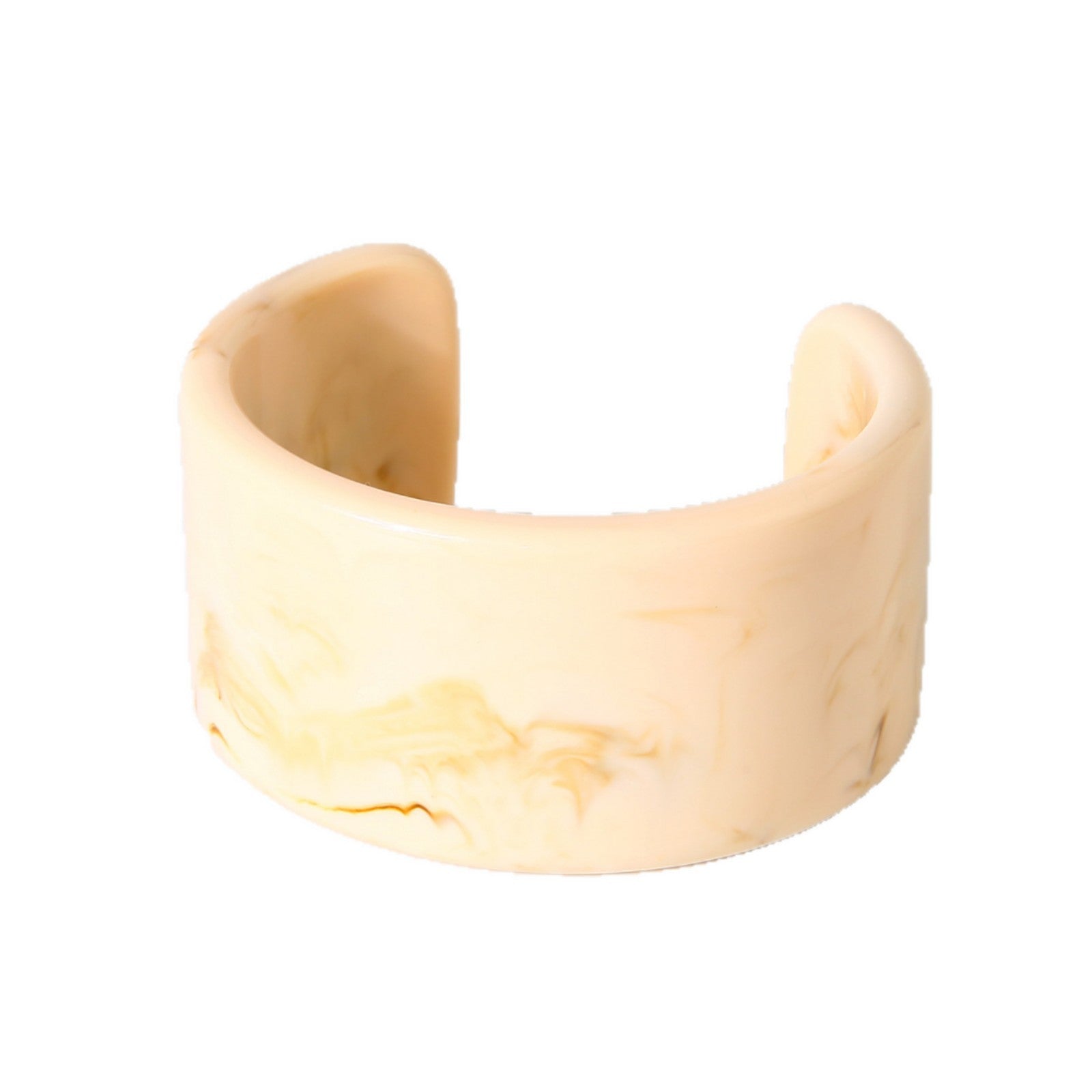 Handmade Maillard Style Wide Bracelet For Women, Resin Bangle Available In Beige