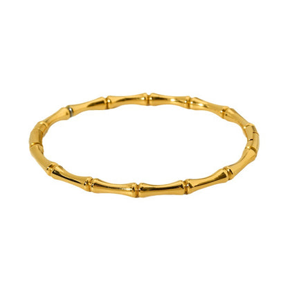 Geometric Bangle For Women In Titanium Steel Featuring Waterproof Non Tarnish Electroplated Gold Plating Process