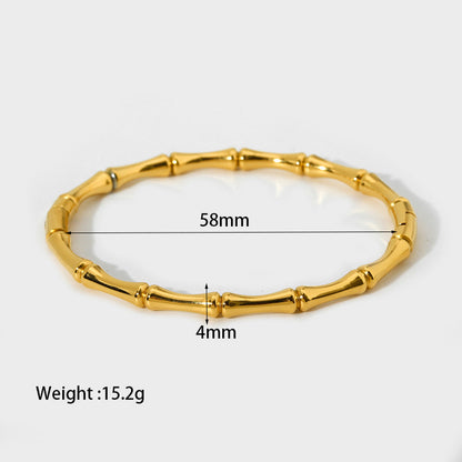 Geometric Bangle For Women In Titanium Steel Featuring Waterproof Non Tarnish Electroplated Gold Plating Process