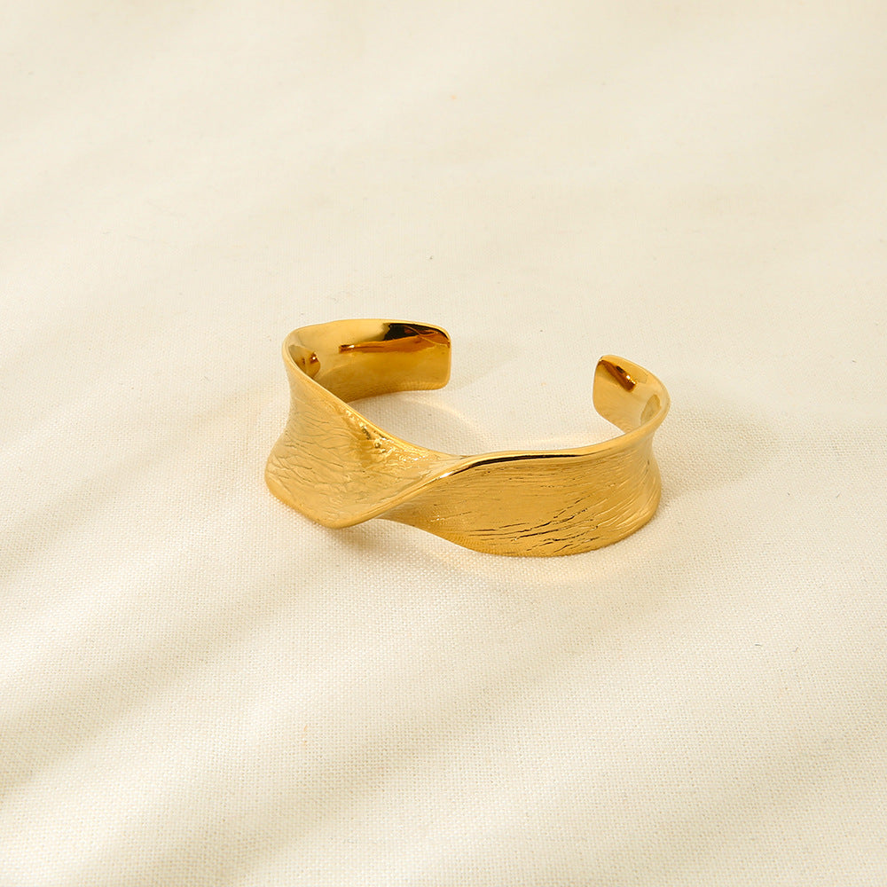 Round Bangle For Women Featuring 18K Real Gold Plated Finish With Sparkling Rhinestones In Golden Tone