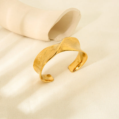 Round Bangle For Women Featuring 18K Real Gold Plated Finish With Sparkling Rhinestones In Golden Tone