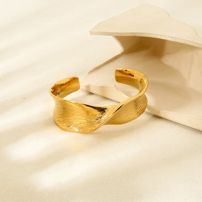 Round Bangle For Women Featuring 18K Real Gold Plated Finish With Sparkling Rhinestones In Golden Tone
