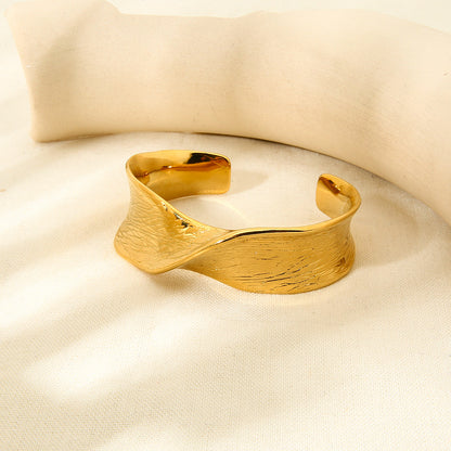 Round Bangle For Women Featuring 18K Real Gold Plated Finish With Sparkling Rhinestones In Golden Tone