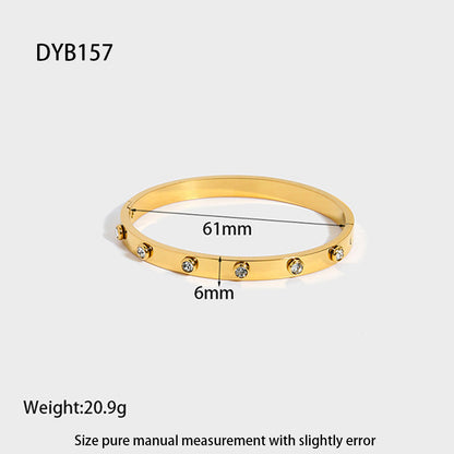 Round Bangle For Women Featuring 18K Real Gold Plated Finish With Sparkling Rhinestones In Golden Tone