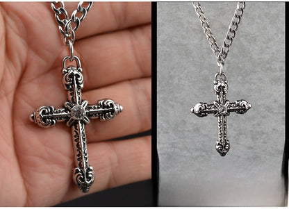 Cross Necklace For Unisex Featuring Electroplated Titanium Steel Material
