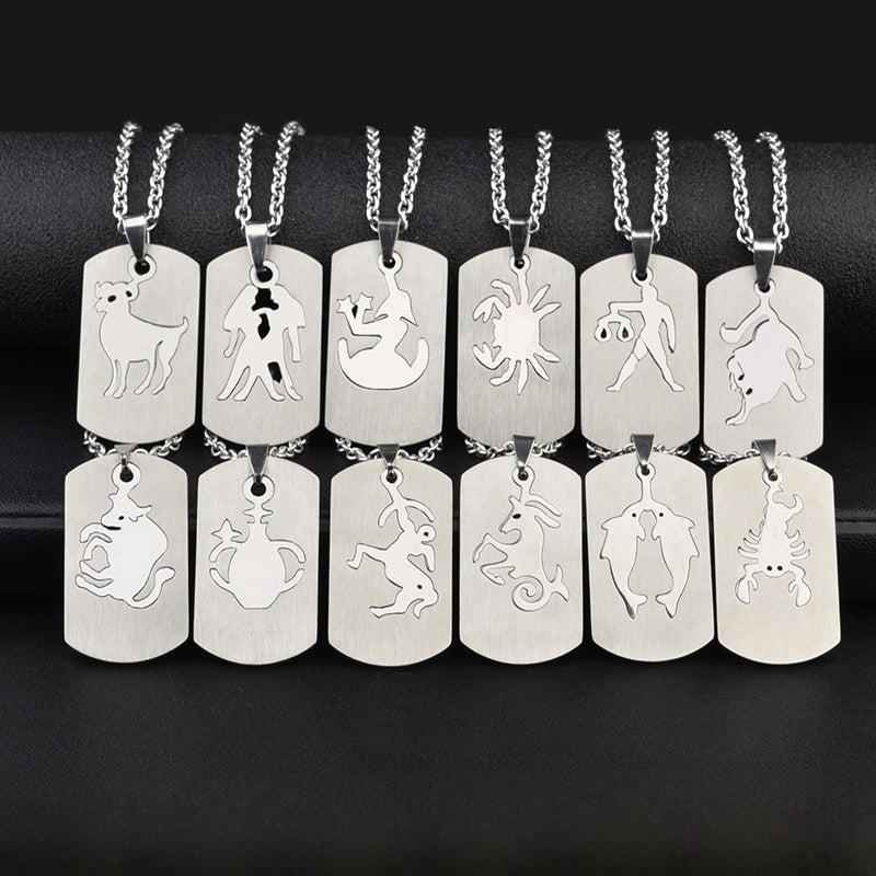 Aries Necklace For Unisex Featuring Hip-Hop Style Made Of Durable Titanium Steel With Snake Chain