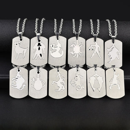 Aries Necklace For Unisex Featuring Hip-Hop Style Made Of Durable Titanium Steel With Snake Chain
