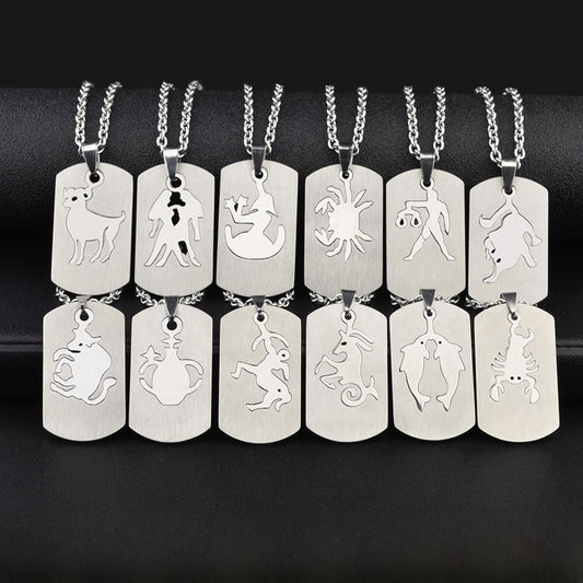 Aries Necklace For Unisex Featuring Hip-Hop Style Made Of Durable Titanium Steel With Snake Chain