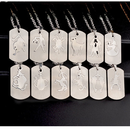 Aries Necklace For Unisex Featuring Hip-Hop Style Made Of Durable Titanium Steel With Snake Chain