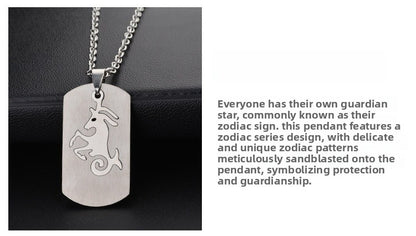 Aries Necklace For Unisex Featuring Hip-Hop Style Made Of Durable Titanium Steel With Snake Chain