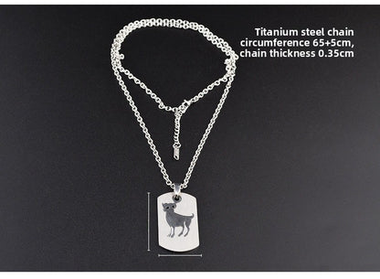 Aries Necklace For Unisex Featuring Hip-Hop Style Made Of Durable Titanium Steel With Snake Chain