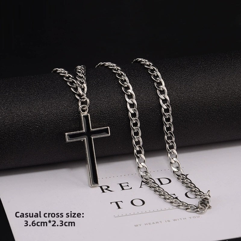 Cross Necklace For Unisex Featuring Electroplated Titanium Steel Material