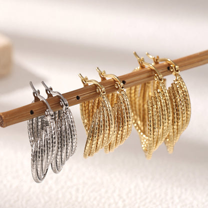 Geometric Earrings For Women Featuring Electroplated 304 Stainless Steel With 18K Real Gold Plated And PVD Coated Finish