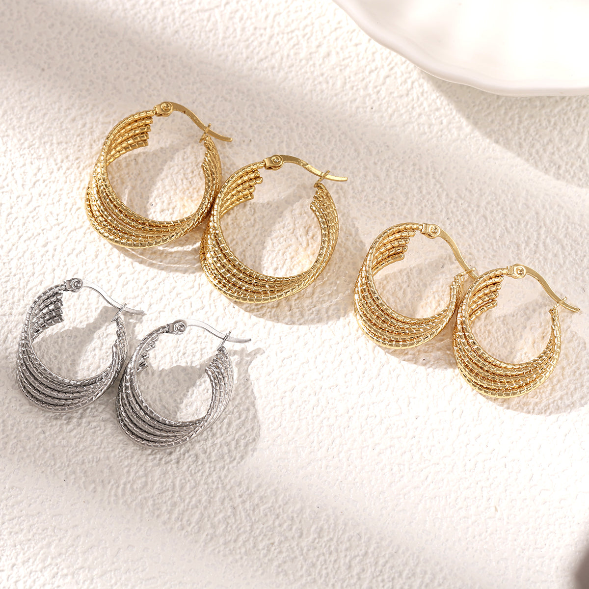 Geometric Earrings For Women Featuring Electroplated 304 Stainless Steel With 18K Real Gold Plated And PVD Coated Finish