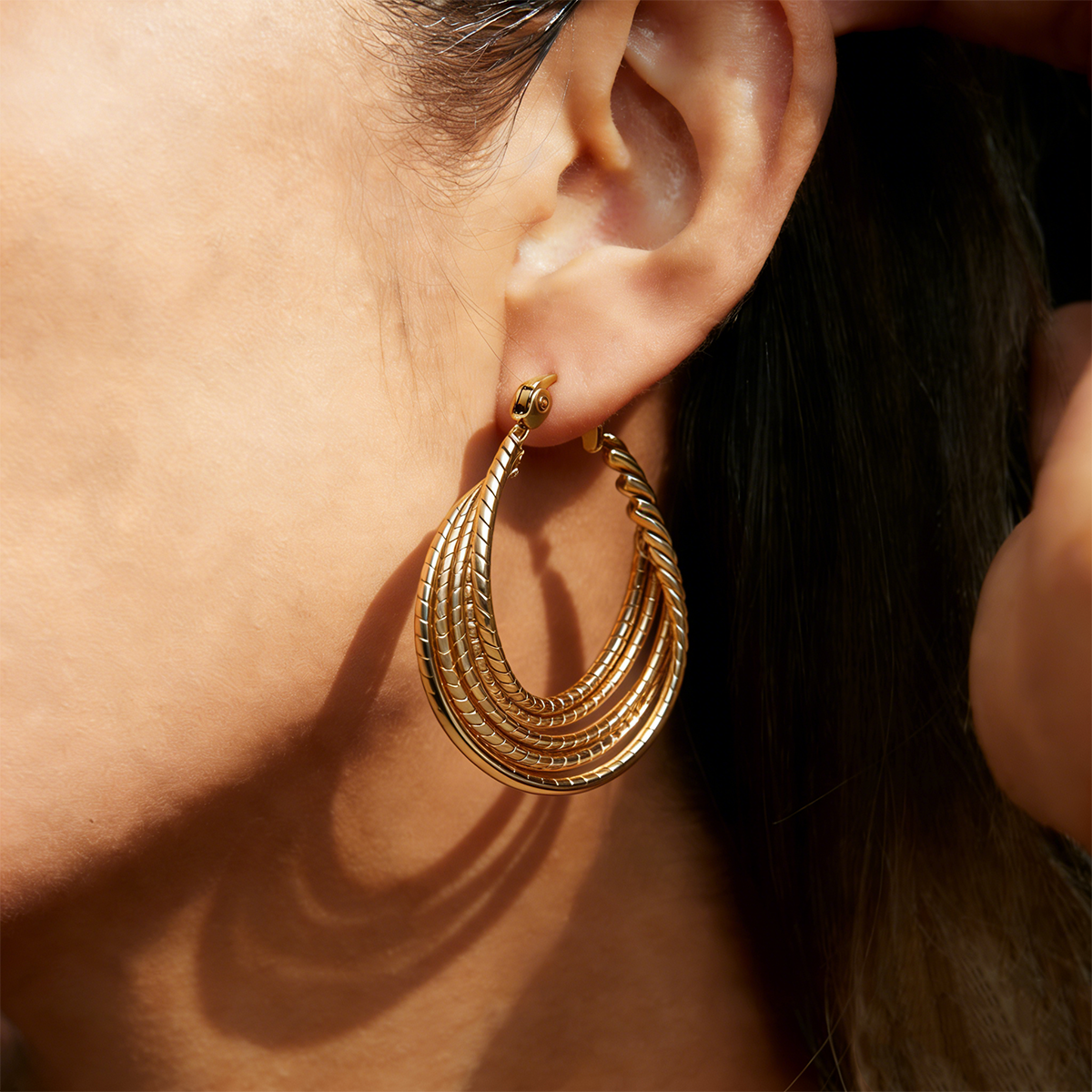 Geometric Earrings For Women Featuring Electroplated 304 Stainless Steel With 18K Real Gold Plated And PVD Coated Finish