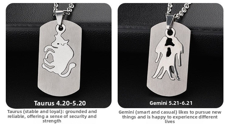 Aries Necklace For Unisex Featuring Hip-Hop Style Made Of Durable Titanium Steel With Snake Chain