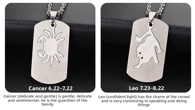 Aries Necklace For Unisex Featuring Hip-Hop Style Made Of Durable Titanium Steel With Snake Chain