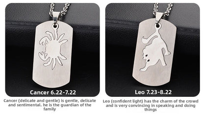 Aries Necklace For Unisex Featuring Hip-Hop Style Made Of Durable Titanium Steel With Snake Chain