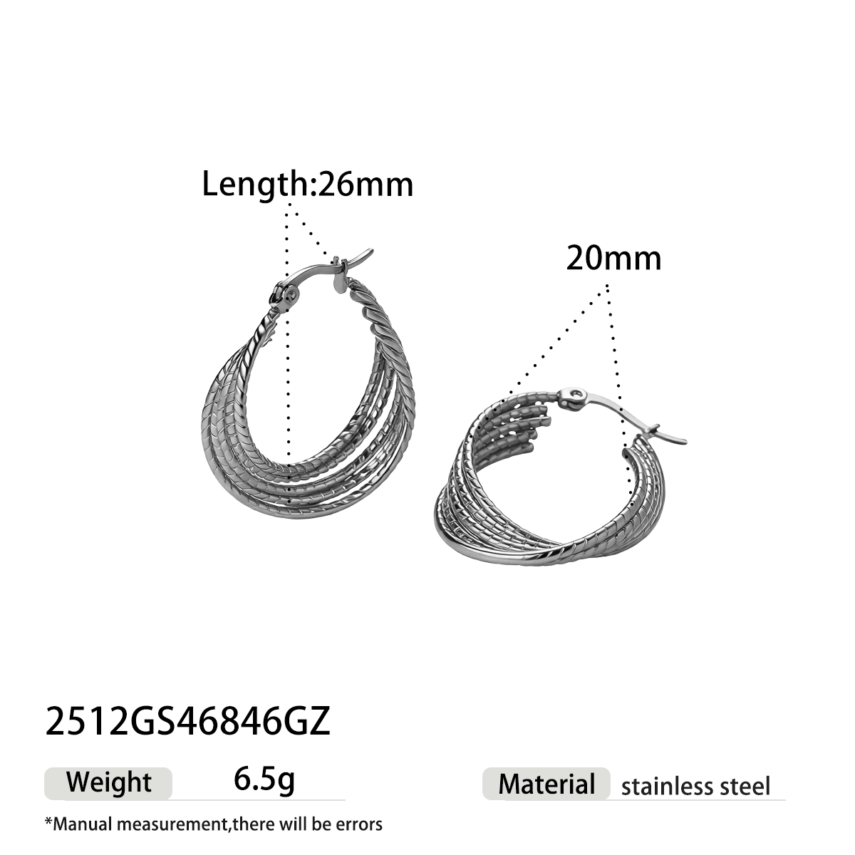 Geometric Earrings For Women Featuring Electroplated 304 Stainless Steel With 18K Real Gold Plated And PVD Coated Finish