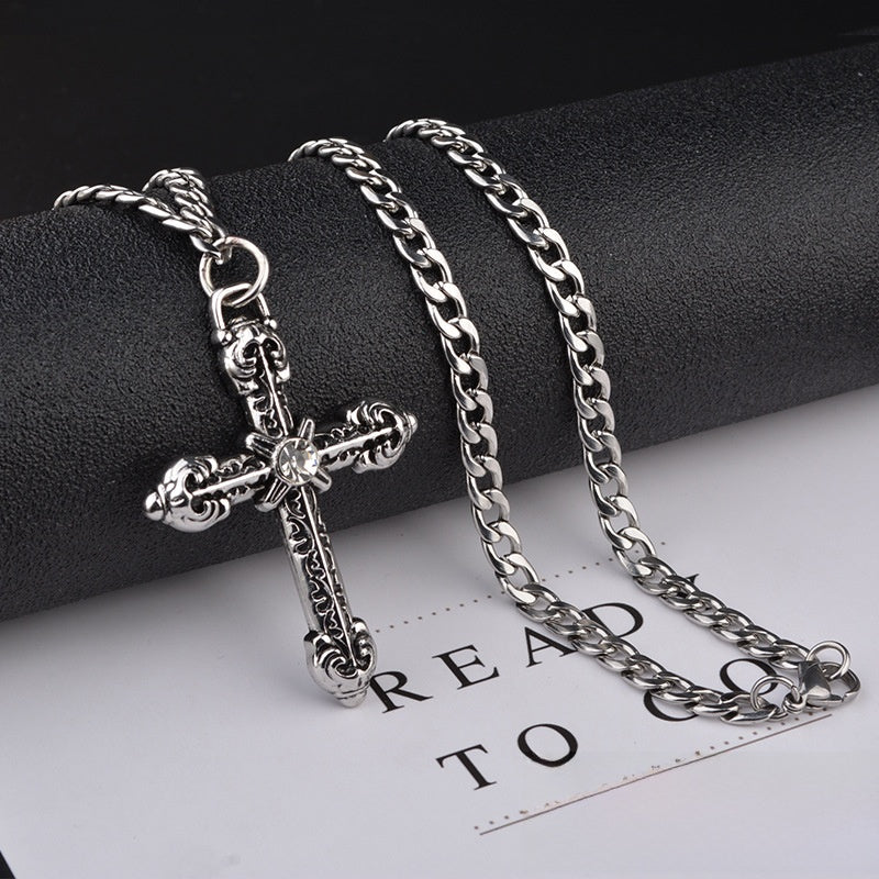 Cross Necklace For Unisex Featuring Electroplated Titanium Steel Material