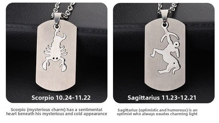 Aries Necklace For Unisex Featuring Hip-Hop Style Made Of Durable Titanium Steel With Snake Chain