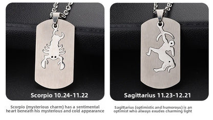 Aries Necklace For Unisex Featuring Hip-Hop Style Made Of Durable Titanium Steel With Snake Chain