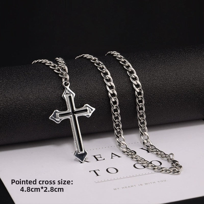 Cross Necklace For Unisex Featuring Electroplated Titanium Steel Material