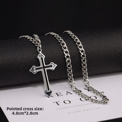 Cross Necklace For Unisex Featuring Electroplated Titanium Steel Material