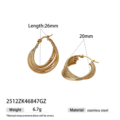 Geometric Earrings For Women Featuring Electroplated 304 Stainless Steel With 18K Real Gold Plated And PVD Coated Finish