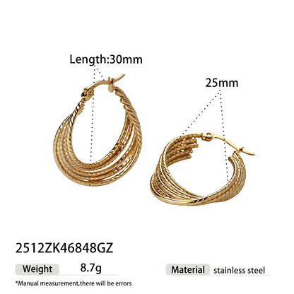 Geometric Earrings For Women Featuring Electroplated 304 Stainless Steel With 18K Real Gold Plated And PVD Coated Finish