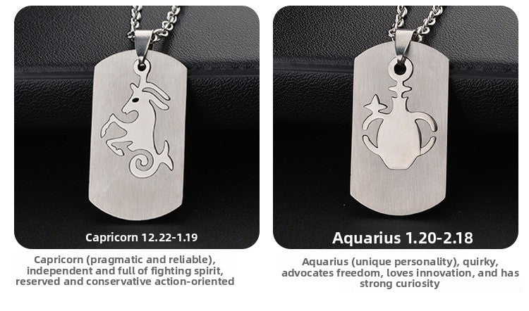 Aries Necklace For Unisex Featuring Hip-Hop Style Made Of Durable Titanium Steel With Snake Chain