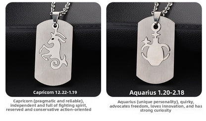 Aries Necklace For Unisex Featuring Hip-Hop Style Made Of Durable Titanium Steel With Snake Chain