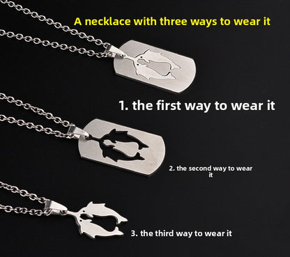 Aries Necklace For Unisex Featuring Hip-Hop Style Made Of Durable Titanium Steel With Snake Chain