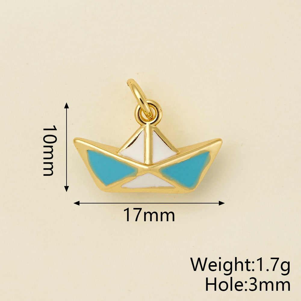 Cross Pendant Copper With 18K Gold Electroplated Finish And Zircon Inlay, 0.05-0.08µm Thickness, 1 Pc