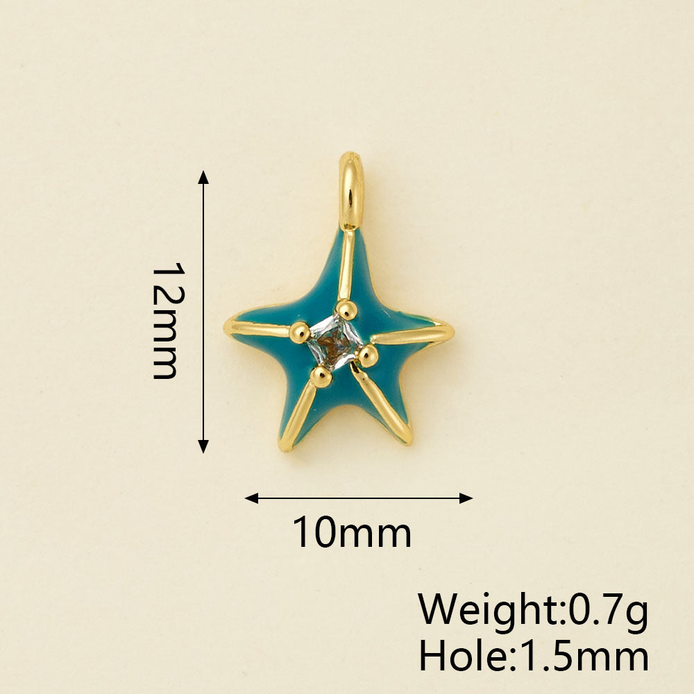Cross Pendant Copper With 18K Gold Electroplated Finish And Zircon Inlay, 0.05-0.08µm Thickness, 1 Pc
