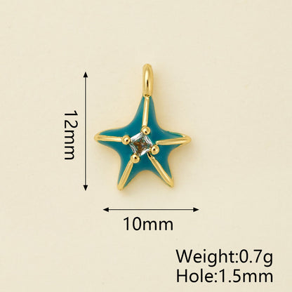 Cross Pendant Copper With 18K Gold Electroplated Finish And Zircon Inlay, 0.05-0.08µm Thickness, 1 Pc