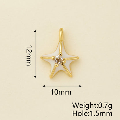Cross Pendant Copper With 18K Gold Electroplated Finish And Zircon Inlay, 0.05-0.08µm Thickness, 1 Pc