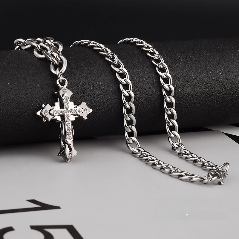Cross Necklace For Unisex Featuring Electroplated Titanium Steel Material