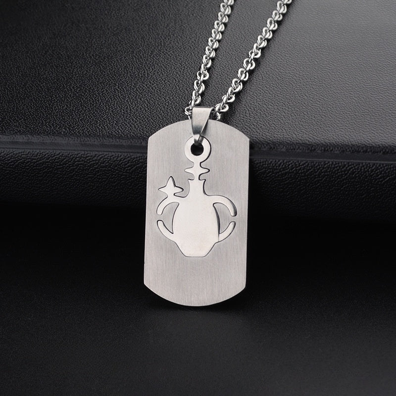 Aries Necklace For Unisex Featuring Hip-Hop Style Made Of Durable Titanium Steel With Snake Chain
