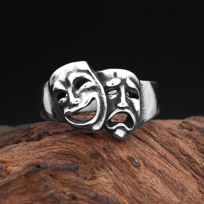 Punk Style Unisex Ring Featuring Human Face Design, Perfect For Bold Fashion Statements
