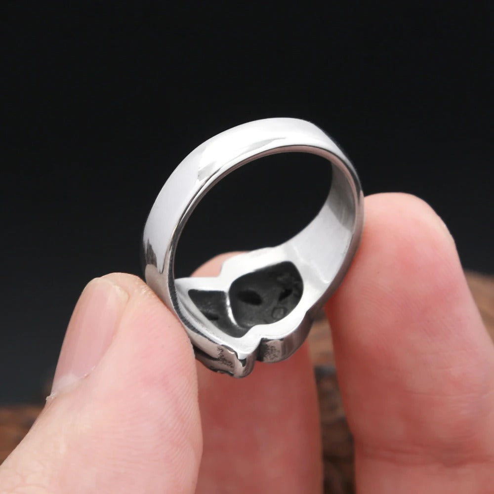 Punk Style Unisex Ring Featuring Human Face Design, Perfect For Bold Fashion Statements