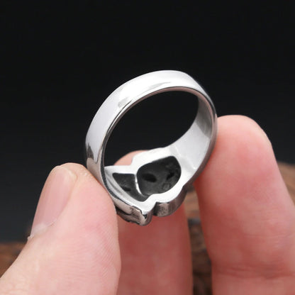 Punk Style Unisex Ring Featuring Human Face Design, Perfect For Bold Fashion Statements