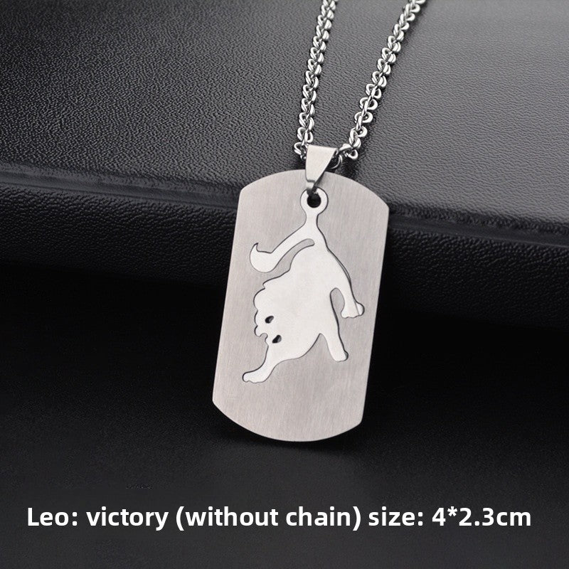 Aries Necklace For Unisex Featuring Hip-Hop Style Made Of Durable Titanium Steel With Snake Chain