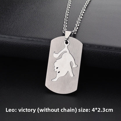 Aries Necklace For Unisex Featuring Hip-Hop Style Made Of Durable Titanium Steel With Snake Chain