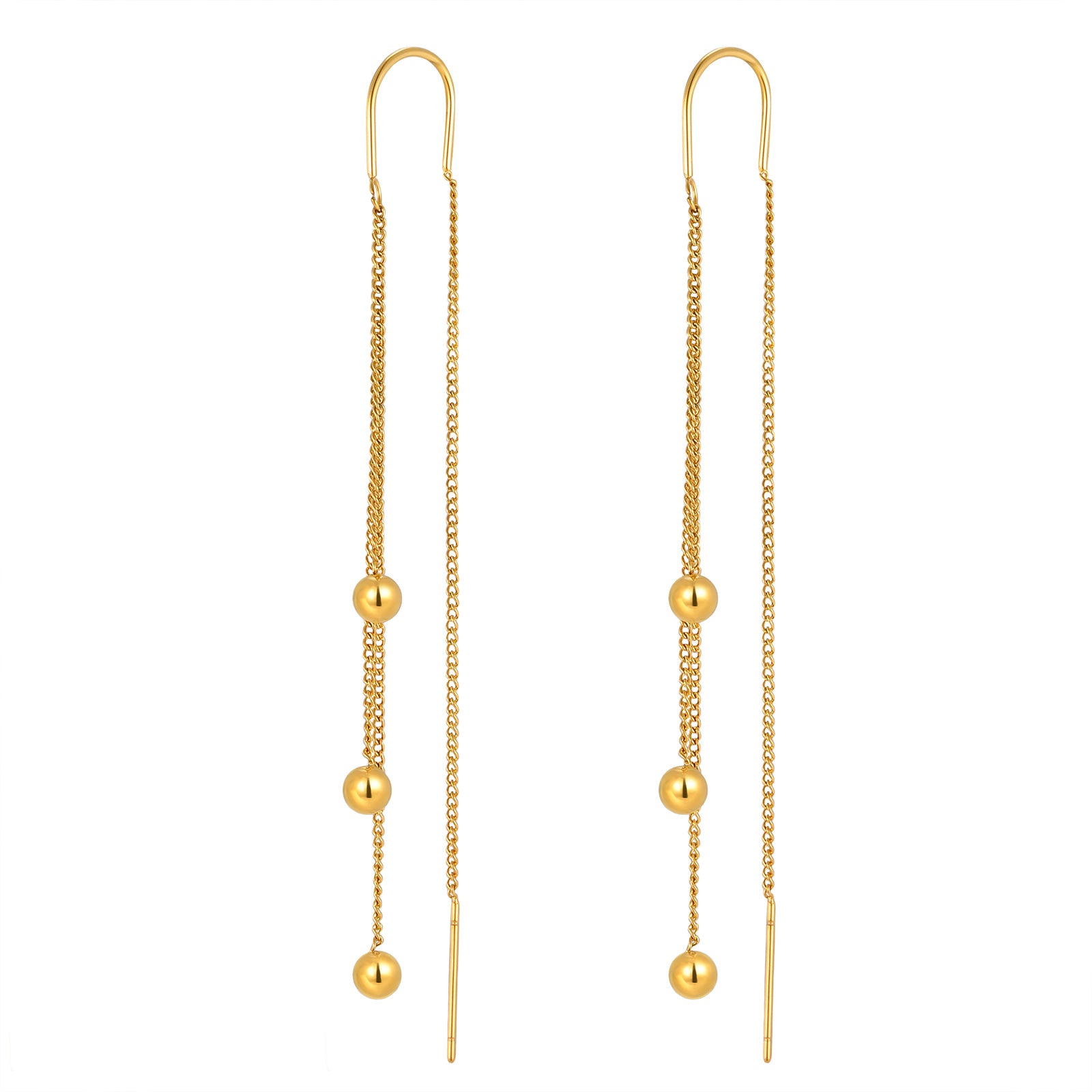 IG Style Tassel Earrings For Women In 201 Stainless Steel With Waterproof Non Tarnish 18K Real Gold Plated Finish