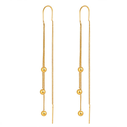 IG Style Tassel Earrings For Women In 201 Stainless Steel With Waterproof Non Tarnish 18K Real Gold Plated Finish